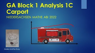 GA Niedersachsen Mathe Abi 2022 Block 1c Analysis Carport [upl. by Innek]