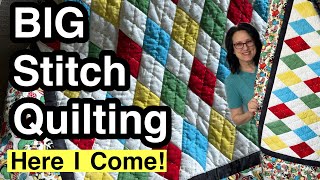 💠 Diamond Quilt Pattern 💠 BIG STITCH Quilting For Beginners 💠 [upl. by Haerle]