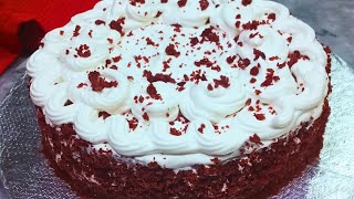 New Year Christmas Cake Recipe  Eggless Bakery Tea Party Cake  Red Velvet Cake Recipe Without Eggs [upl. by Morganne]