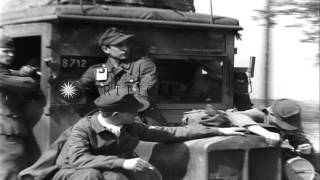 German soldiers of 512th Tank Destroyer Battalion under Lt Albert ErnstHD Stock Footage [upl. by Asiat]