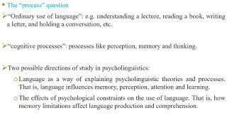 Psycholinguistics  Lesson 2  The Scope of Psycholinguistics [upl. by Enaej]