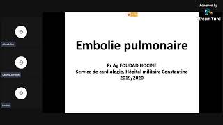 Embolie pulmonaire  Pr ag foudad hocine [upl. by Herbert]