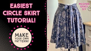 DIY Easiest Circle Skirt Ever  How to Make a Circle Skirt with Elastic Waist and No Zipper [upl. by Einahpet]