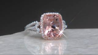 Diamonique and Simulated Morganite Ring Sterling on QVC [upl. by Ahsyla]