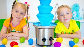 Gaby and Alex  Blue Chocolate Fountain Challenge [upl. by Vastha]