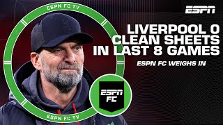 Liverpool 0 clean sheets in last 8 games 👀 ESPN FC weighs in [upl. by Sonia]