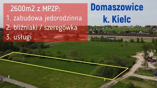 na sprzedaż działka budowlana pod jednorodzinne bliźniaki szeregówkę i usługi  Kielce  Domaszowice [upl. by Georgianna643]