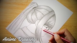 How to draw anime girl  Anime drawing  Pencil sketch for beginners [upl. by Elisabetta]