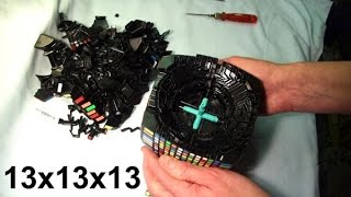 MoYu 13x13x13 FULL DISASSEMBLY amp close look at parts mega 13x13 Rubiks Cube puzzle [upl. by Yellas]