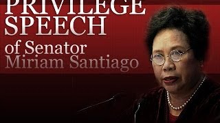 Livestream Privilege Speech of Sen Miriam Defensor Santiago [upl. by Ulrick888]