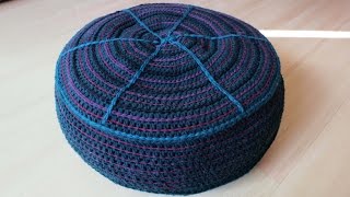 Sitzkissen häkeln  DIY  Crochet Pouf eng sub [upl. by Wendelin]