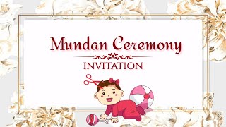 Latest Mundan Ceremony Invitation  Mundan Invitation Video  Mundan ceremony Invitation Template 😍 [upl. by Sochor]