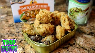 Furikake Fried Oysters Recipe  Canned Smoked Oysters Trap Style 🦪 [upl. by Isiahi646]