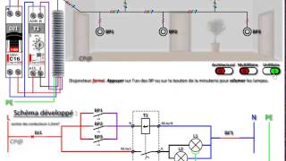 Le schéma de raccordement dune minuterie avec effet circuit déclairage interacti [upl. by Eiduj]