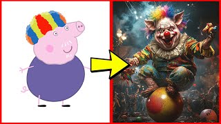 PEPPA PIG Characters as CREEPY CLOWNS  All Characters 2024 [upl. by Ecneps476]