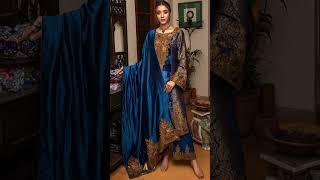 Brocade velvet suitpunjabipakistanisuitfashion style boutiquebrocade designviralvideo trend [upl. by Eegnat]