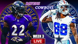 🏈 Ravens VS Cowboys  Ultimate Live Stream Reaction With Cowboys MELTDOWN Cam  Week 3 [upl. by Llesram]