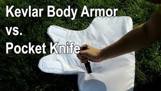 Kevlar body armor vs pocket knife [upl. by Cas]