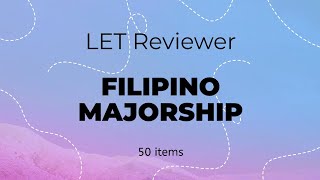 Filipino Majorship  LET Reviewer [upl. by Celine]