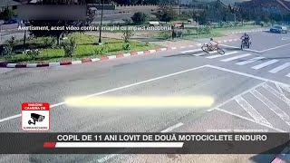 Copil de 11 ani lovit de două motociclete enduro [upl. by Nefets269]