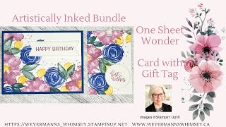 Artistically Inked card idea 2 of 4 One Sheet Wonder with bonus gift tag [upl. by Campbell]