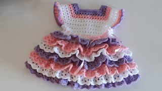 Crochet 13 How to crochet a layered baby dress [upl. by Hepsiba93]