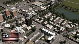 Cities Skylines  The American Dream 5  Downtown west public housing warehouses amp rowhouses [upl. by Nitsruk]