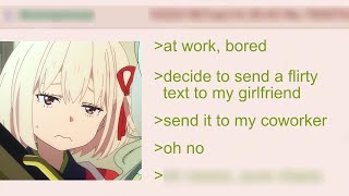 Anon sends a Flirty Text to his CoWorker  4Chan Greentext Stories [upl. by Eladnyl543]