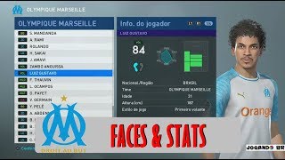 PES 2019  OLYMPIQUE MARSEILLE  FACES E STATS [upl. by Nomolos]