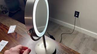 Costcos Conair Lighted Makeup Mirror LED Vanity Mirror Satin Nickel Finish Magnification Review [upl. by Asamot]