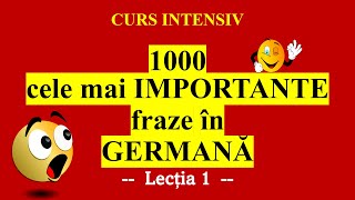 🇩🇪CURS INTENSIV 1000 Cele mai IMPORTANTE fraze în germană în 15 zile🙀LECTIA 1 [upl. by Anidene]