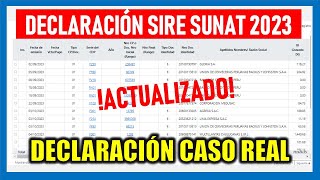 DECLARACIÓN SIRE SUNAT 2023 CASO REAL Registro de Compras y Ventas SIRE SUNAT [upl. by Hastings]