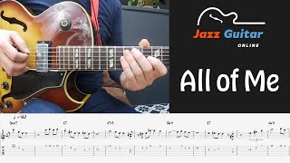 All Of Me Jazz Guitar Lesson  Melody and Solo [upl. by Clercq]