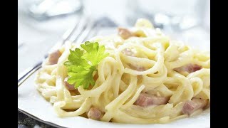 Recette tagliatelles carbonara au bacon fumé [upl. by Nauqel]