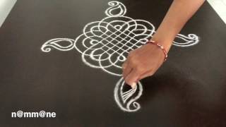 Fusion of Padi kolam and Freehand rangoli  55 dots padi Kolam [upl. by Aeniah666]