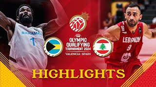 Bahamas 🇧🇸 beat Lebanon and have chance to make Olympic history  Highlights  FIBA OQT 2024 Spain [upl. by Laehcar982]