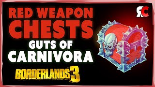 Guts of Carnivora ALL 2 RED CHEST Locations  Borderlands 3 Secret Weapon Caches [upl. by Chara306]