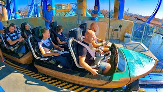 Abyssus Roller Coaster Ride at Theme Park Energylandia in Poland [upl. by Ellekcir]