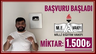 MİLLİ EĞİTİM VAKFI BURSU  1500₺ KARŞILIKSIZ BURS MEV BURSU BAŞVURUSU BURS VEREN KURUMLAR 2024 [upl. by Eseilanna]