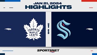 NHL Highlights  Maple Leafs vs Kraken  January 21 2024 [upl. by Humfrey]