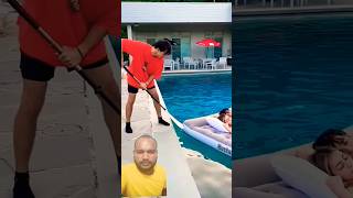 prank lucasandmarcus pool dobrebrothers comedy cricket fail comedyvideos angelrai07 funny [upl. by Kessia473]