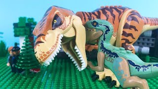 LEGO Jurassic World STOP MOTION LEGO Jurassic World TRex vs Velociraptor  LEGO  By Billy Bricks [upl. by Joris]