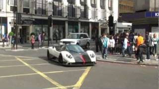 PAGANI ZONDA CINQUE POWERSLIDES IN LONDON [upl. by Sihun]