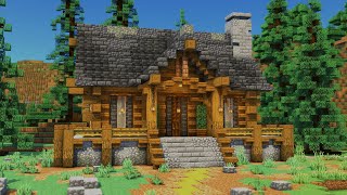 How to Build a Easy Log Cabin  Minecraft Tutorial [upl. by Aribold60]