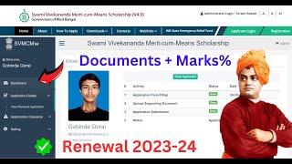 SVMCM Scholarship RENEWAL Application Form Fill Up 202324 🚀 Step by Step Documents  Marks ✅ [upl. by Ahtnamas]