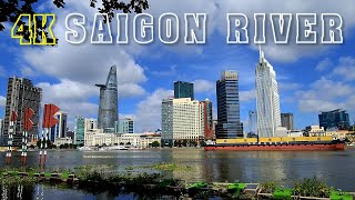 Saigon River Ho Chi Minh City Skyscrapers Vietnam 2024 [upl. by Correna]