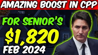 AMAZING NEWS INCRESE IN CPP 1820 FOR CANADIAN SENIORS  2024 [upl. by Llewkcor]