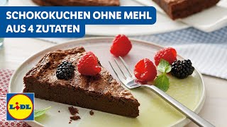 Schokokuchen  Glutenfreier Kuchen Ohne Mehl  Schnelles Rezept Mit Wenigen Zutaten  Lidl Kochen [upl. by Nwadal]