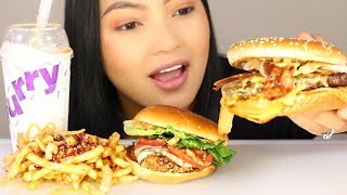 McDonalds NEW International Menu MUKBANG Cheeseburger and Mcflurry [upl. by Nitsug]