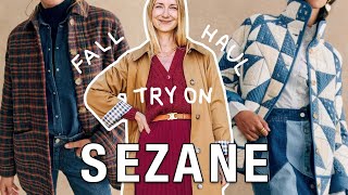 Sezane Haul amp TryOn Fall Collection Review  Basile Cardigan Will Jacket  Chlo Shirt Angie Cardi [upl. by Ram221]